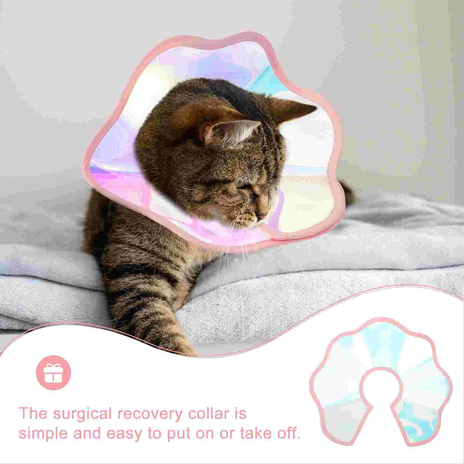 

Recovery Collar Cone Adjustable Cone Collar Kitten Cone Comfortable Collar (M)