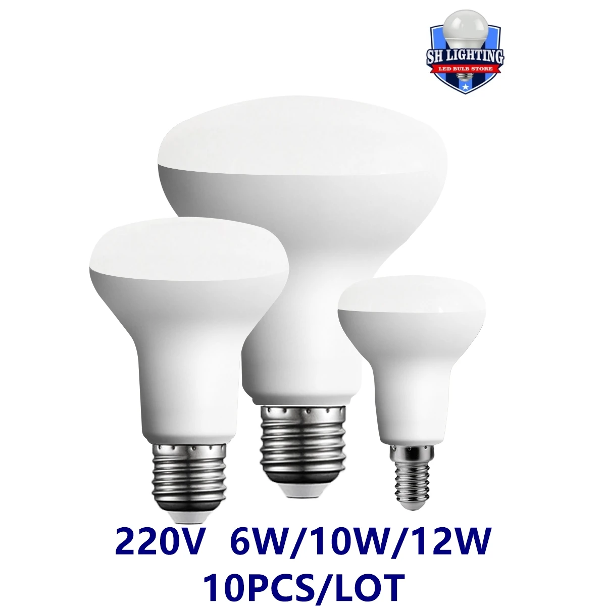 LED reflection lamp bath master lamp mushroom lamp R50 R63 R80 220V 6W-12W non-strobe warm white light is used in the bathroom