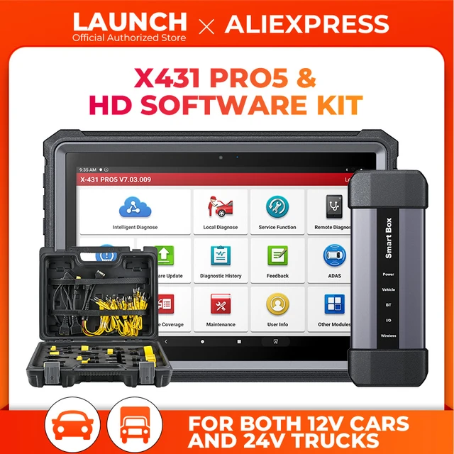 LAUNCH X431 Heavy Duty Software Kit & PRO5 Set Car Diagnstic Tool Truck  Scanner 12V 24V Gasoline Diesel Automotive X-431 PRO 5 - AliExpress