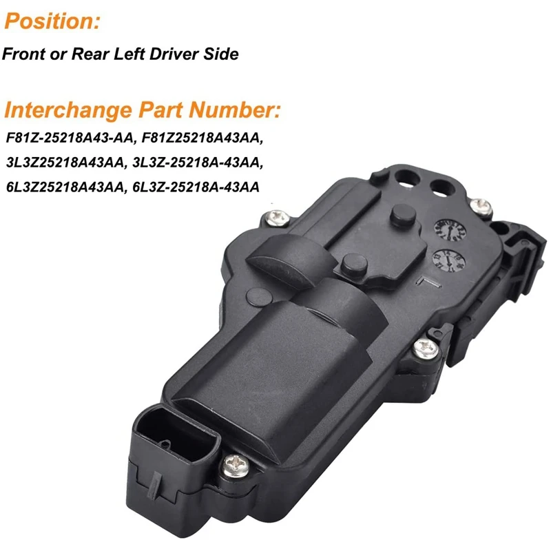 

Left Driver Side Power Door Lock Actuator For Ford F150 F250 F350 F450 F550 Expedition Excursion Mustang 6L3Z25218A43AA