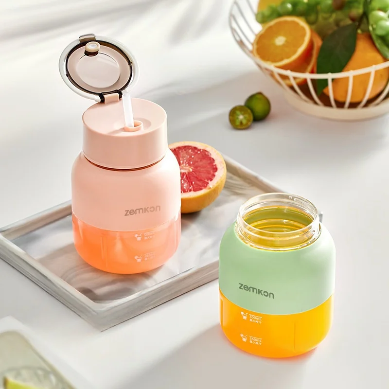 2024 New Multi-function Portable Mini Juicer Ten-leaf Knife Head One Cover Double Drink Wireless Portable Fruit Juice Ton Cup 5