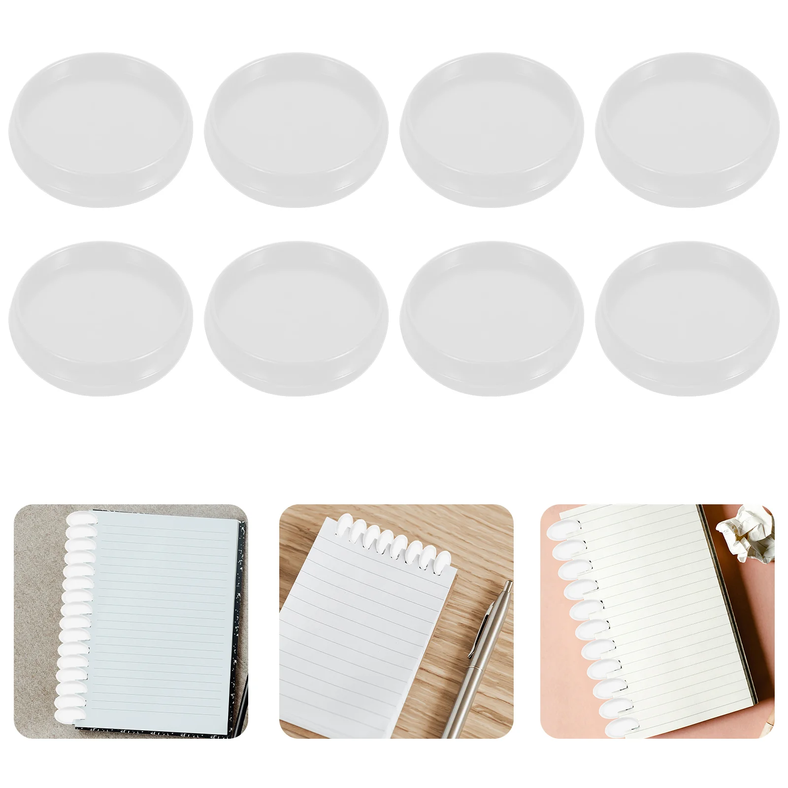 Loose-leaf Button Notebook Binding Disc Discs 55 Pcs DIY Binder Buckles Small Discbound Plastic Supplies Tiny Planner Rings Plastic Binding Rings Notebook Accessories Book Binding Supplies