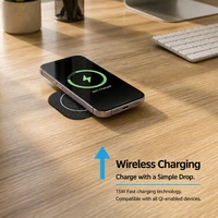 15W Built-in Wireless Charger Flush Mount Desktop Charging Station Black & White , US/EU/UK Plug Fast Charge for Office Home 3