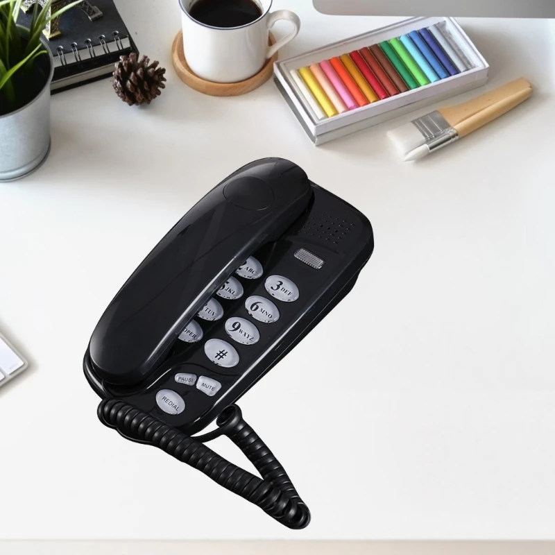Wall-Mounted Telephone with Call Light and Redial