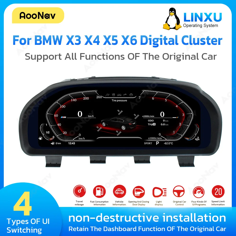 

Автомобильный цифровой кластер для BMW X3X4X5X6 2013 2014 2015 2016 2017, умный Автомобильный спидометр, приборная панель, ЖК-дисплей