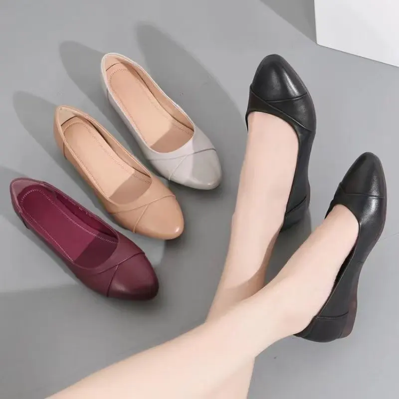 

Women Cute European Stylish Round Toe Black Pu Leather Square Heel Pumps Lady Casual Wine Red Comfort Summer Heel Shoes Plus 41