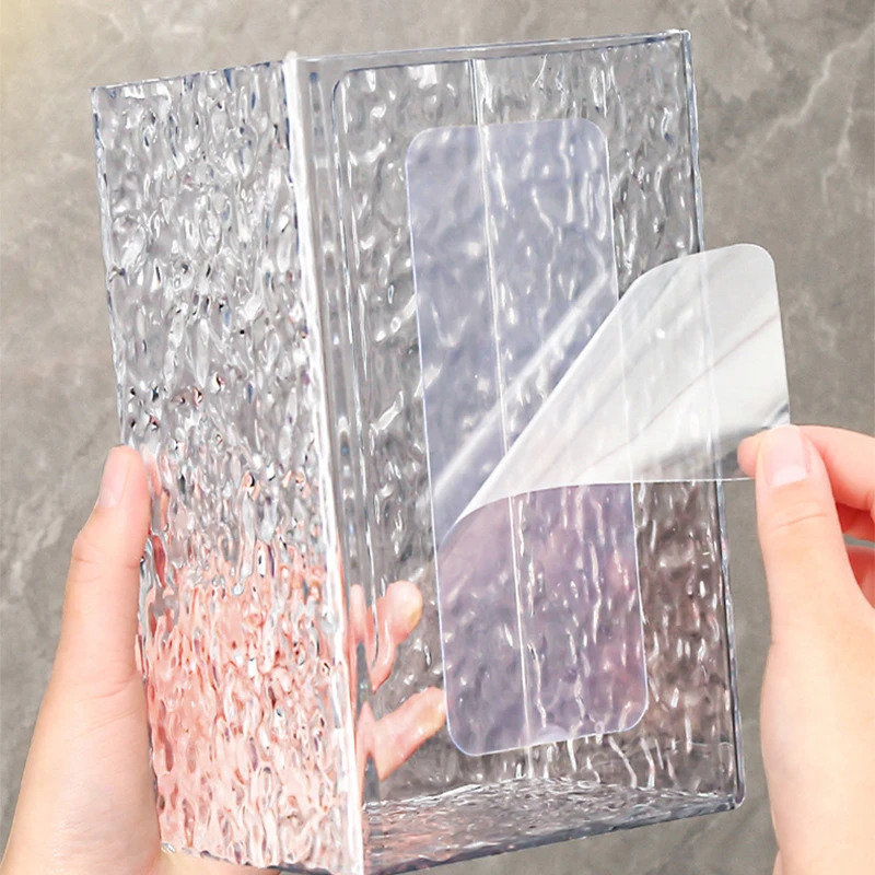 Multipurpose Tissue Box Transparent Rectangular Tissue Storage Box Bathroom Wall Mounted Toilet Paper Case Desktop Napkin paper towel holder toilet paper holder toilet paper rack toilet roll holder tissue holder
