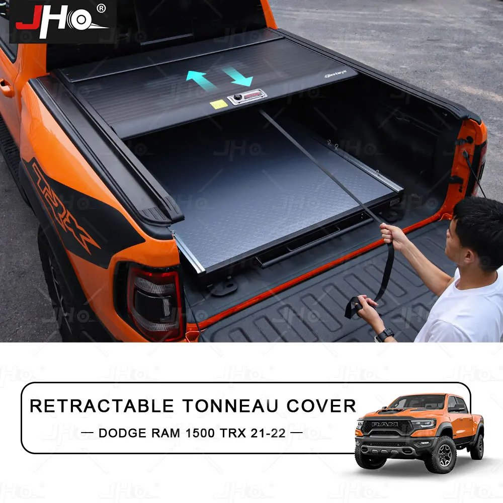 JHO 5.5FT Tonneau Cover Retractable Truck Bed By Manual For Dodge Ram