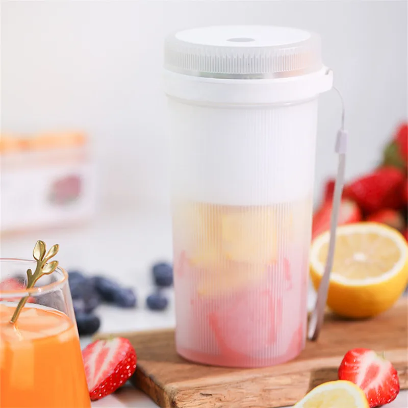 

Portable Small Electric Juicer 300ML 6 Blades Stainless Steel Blade Juicer Cup Fruit Automatic Smoothie Blender Kitchen Tool