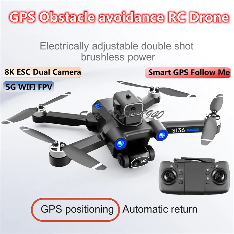 

8K ESC Dual Camera Aerial Photography Drone 360° Avoid Obstacle Brushless Motor WIFI FPV Smart GPS Follow Me Quadcopter Drone