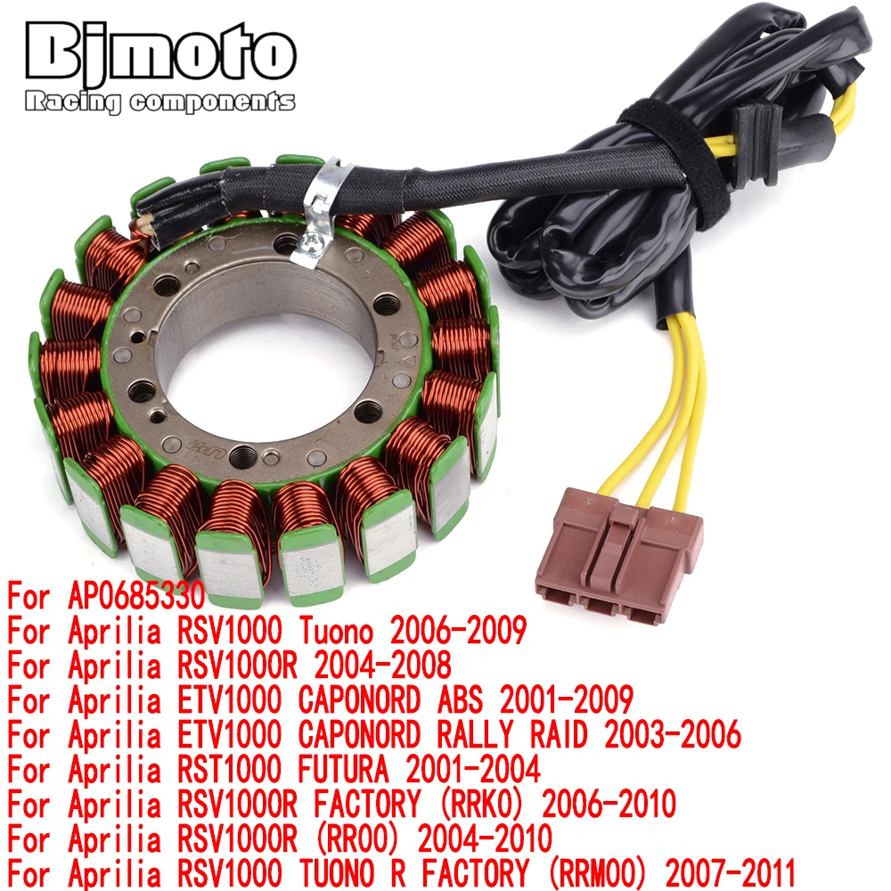 

BJMOTO For Aprilia RSV 1000 Tuono R FUTURA RSV ETV RST 1000 R CAPONORD RALLY RAID Engine Generator Stator Magneto Ignition Coil