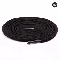 Dual-Tone Round Shoelaces for Sneakers & Hiking Shoes - Stylish & Durable Shoe Accessories for Adults & Kids (Black)