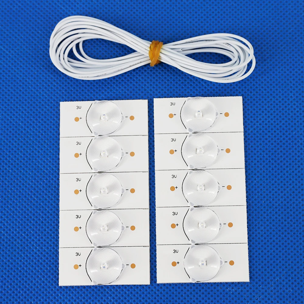 100 NEW high quality 3V SMD Lamp Beads with Optical Lens Fliter for 32 65 inch