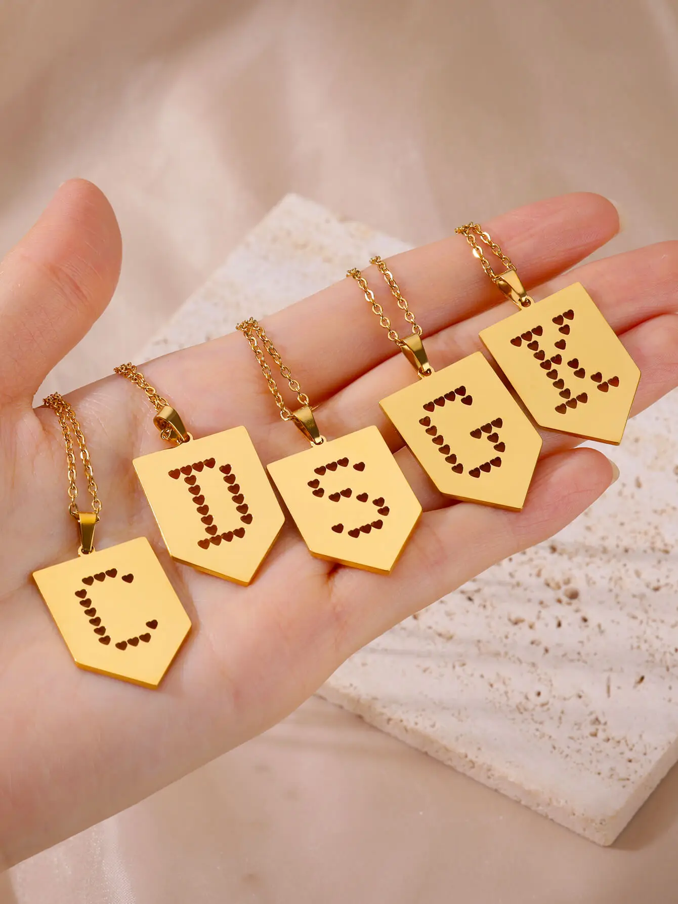 Gold Geometric Necklaces For Women