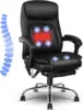 6 Point Massage Office Chair, Pu Leather Office Chair With Heating Function, Ergonomic Vibrating Massage Office Chair With 1