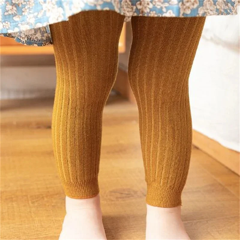 Kids Knitted Leggings – Soft Solid Color Baby Trousers for Girls & Boys 0-6 Years, Spring Cotton Pantyhose