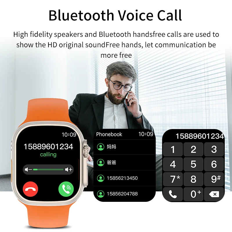 NFC Ʈ ġ  2.02 ü ġ ũ   ƮϽ ð  ȭ Reloj Hombre  Smartwatch