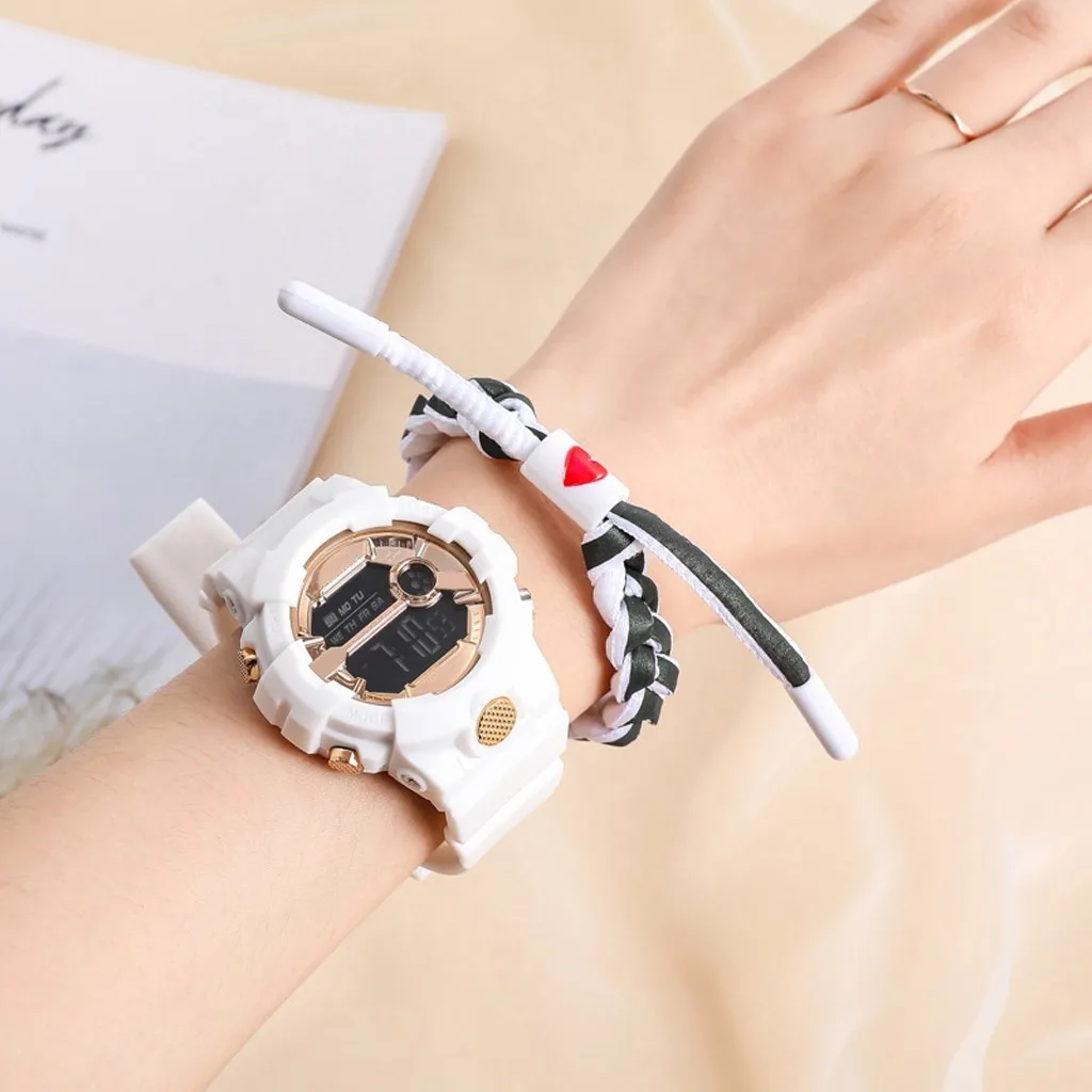 

Модные простые мужские часы, многофункциональные электронные часы, водонепроницаемые светодиодные цифровые часы с секундомером и датой, резиновые спортивные наручные часы