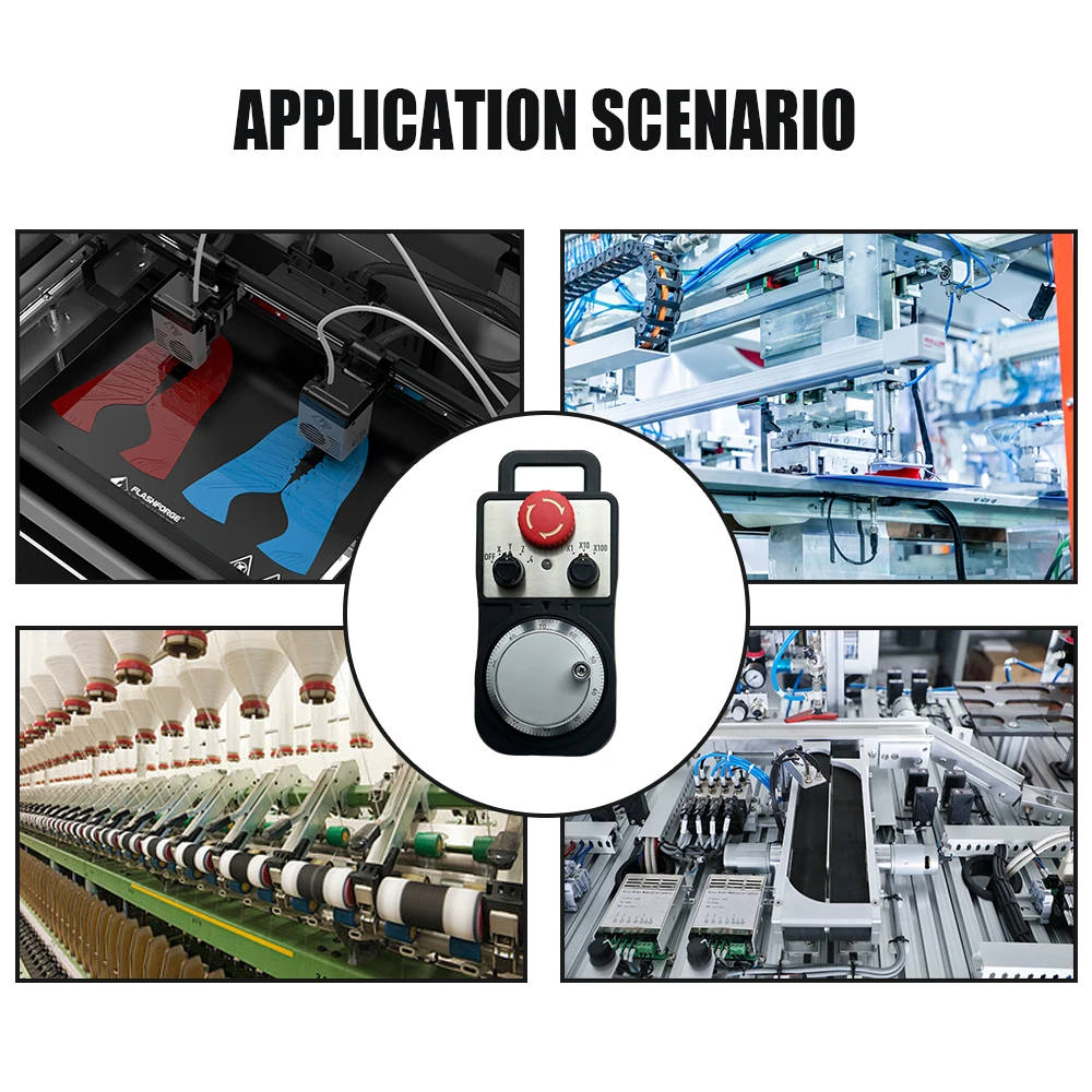 CNC Manual Pulse Generator 4 / 6 Axis STK MPG Emergency Stop Pendant Handwheel 5V 5V-24V CNC Controller