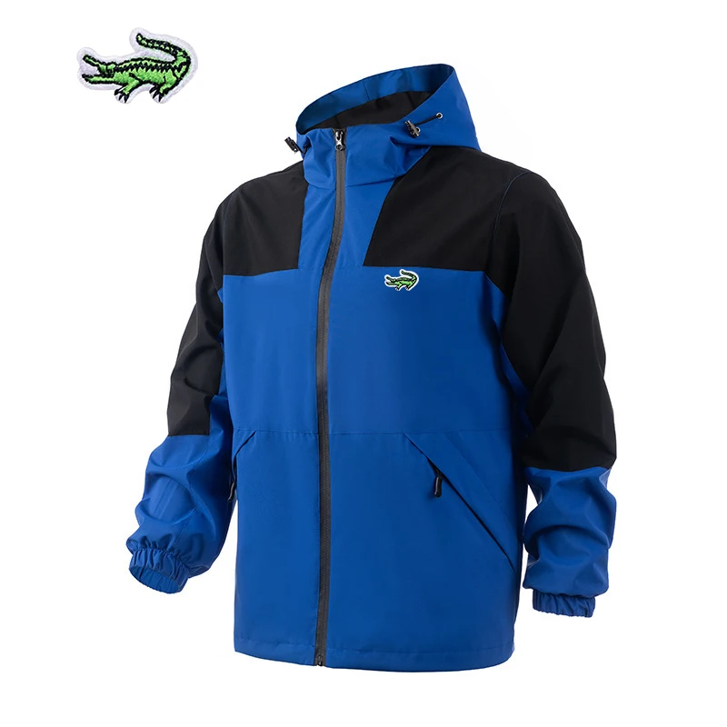 

Rainproof Jacket High Quality Outdoor Autumn and Winter Windbreaker Embroidery CARTELO Men's Stormsuit Zipper Hooded Sports Coat