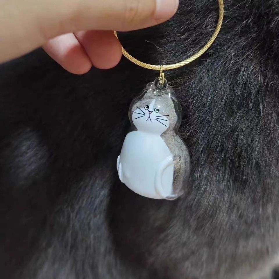 Small Ornaments Cat Fur Storage Pendant Cute Cat Shaped Handmade Design Creative Keychain DIY Accessories Bright Link Capsule