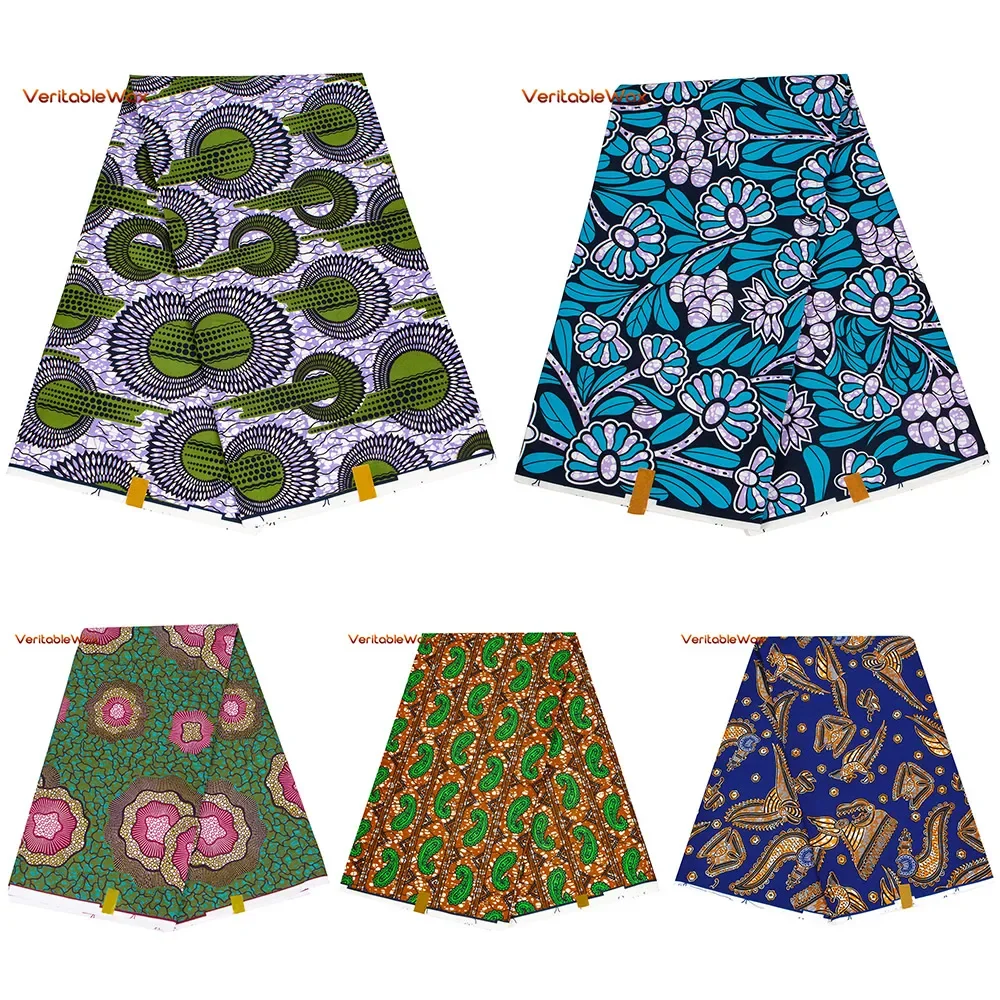 

2023 Africa Nigeria George Batik Fabric Real Wax Patchwork Sewing Dress Craft Cloth Polyester High Quality Ankara Tissu N-22