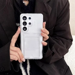Ultra Transparent Acrylic Card Holder Phone Cover With Card Slot - Galaxy Note20 Ultra (Clear)