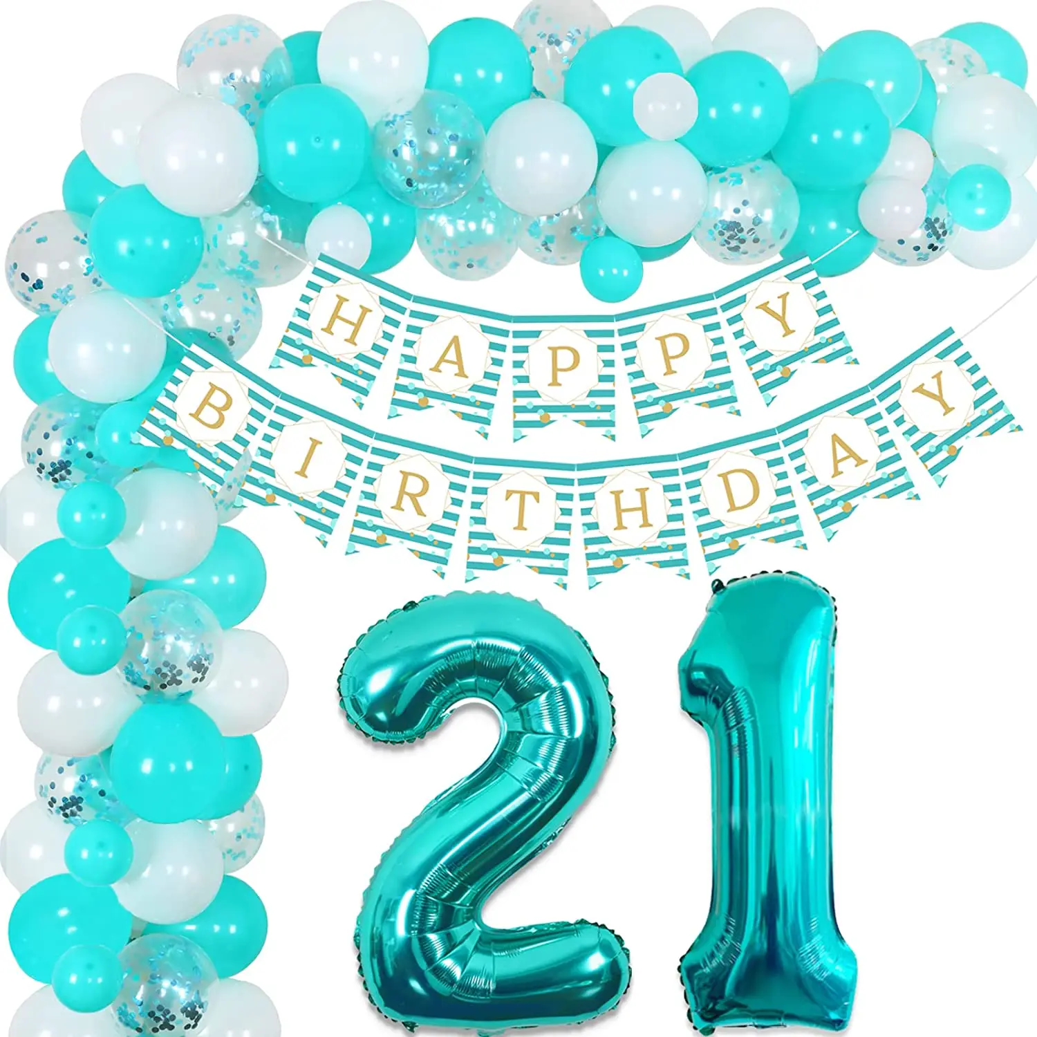 

Cheereveal, украшения для дня рождения, гирлянда с голубыми воздушными шарами, цвет бирюза, баннер на день рождения для девушек и женщин