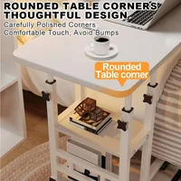 Portable Table for Bedroom Adjustable Overbed Table with Wheels Mobile Bedside Rolling Table Small Standing Laptop Desk Office 6
