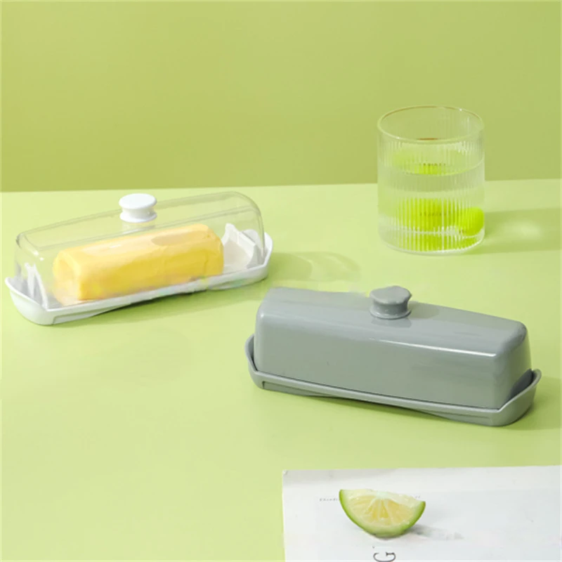 

Plastic Butter Dish with Lid for Countertop,Cheese Keeper Container,Butter Stick Tray with Clear Covered Butter Holder,Kitchen