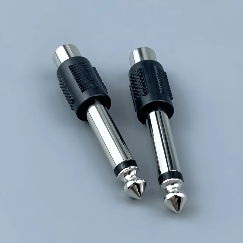 6.5 Male to RCA Lotus Female AV 6.5 Mono Mixer Audio Adapter Plug for DIY FM Microphone 1/2 pcs