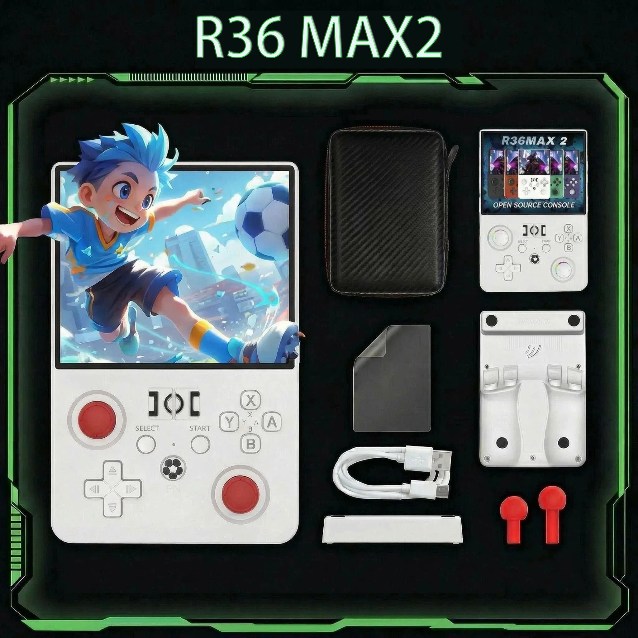 Console de Jeu Portable R36MAX2 Rétro Améliorée 2026, Écran HD 4,5 Pouces 1024*768, Lecteur de Jeux Vidéo de Poche Open Source 1 Console de Jeu Portable R36MAX2 Rétro Améliorée 2026, Écran HD 4,5 Pouces 1024*768, Lecteur de Jeux Vidéo de Poche Open Source 1
