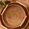 Hand Woven Rattan Dish, Fruit Bowl, Snack Basket Storage, Kitchen Supplies, Bread, Biscuit Tray, Bamboo Basket, Service Plate 1