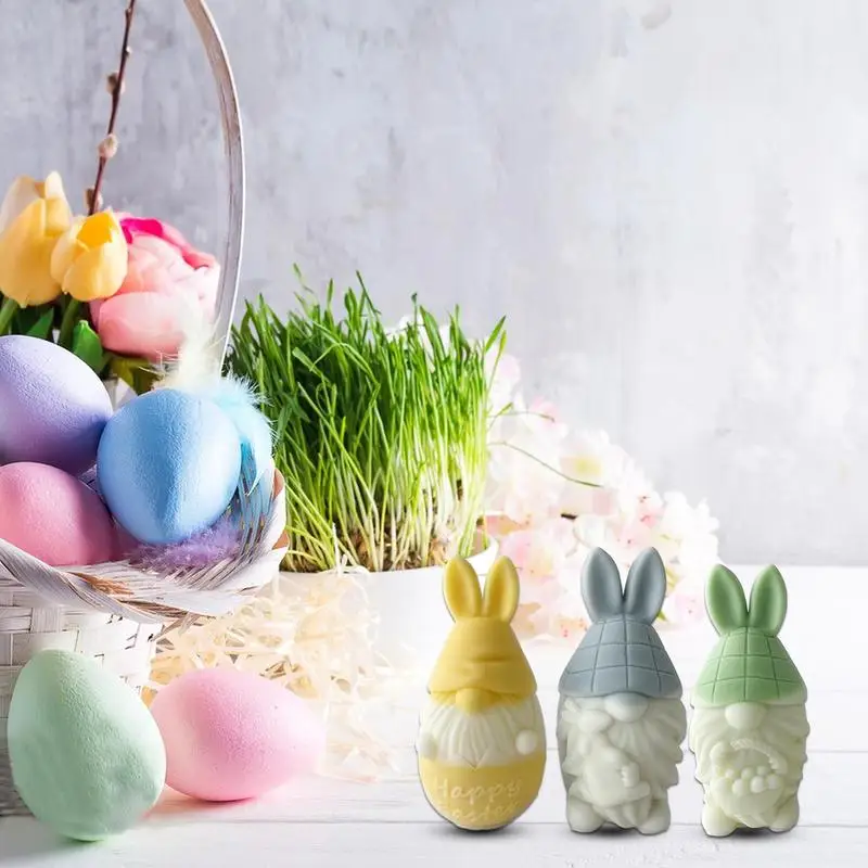 

Easter Candle Molds Bunny Egg Aromatherapy Candle Silicone Molds Gnome Easter Wax Molds Epoxy Resin Casting DIY Craft Molds