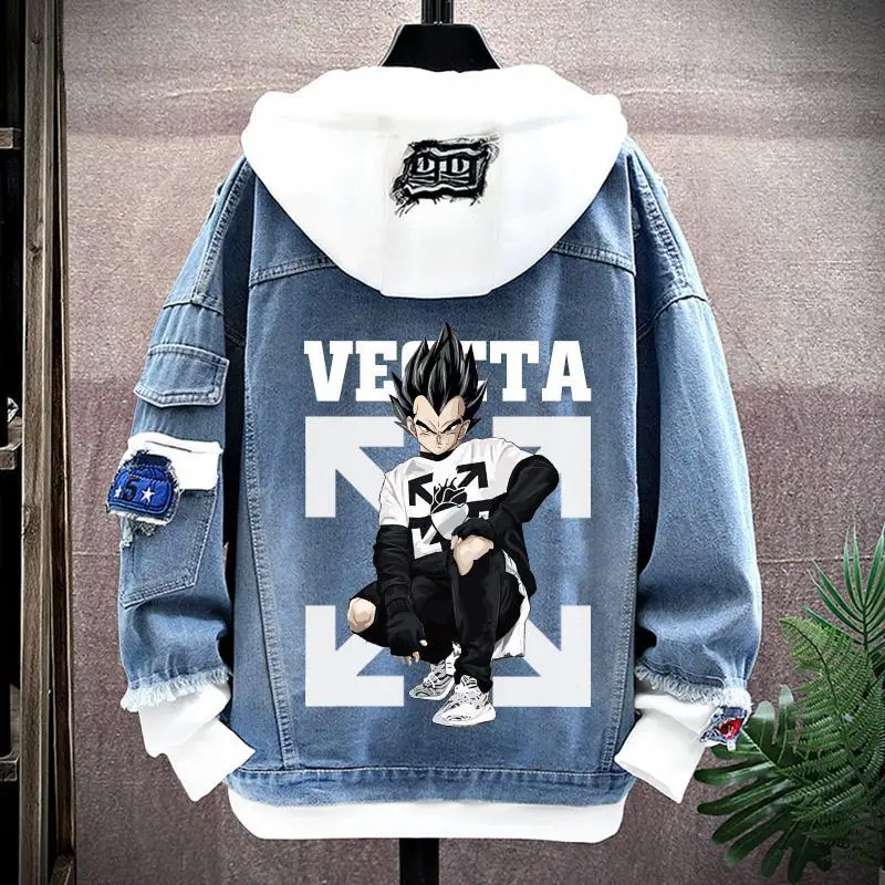 Dragon Ball Vegeta Son Goku Gogeta Chaqueta vaquera holgada con