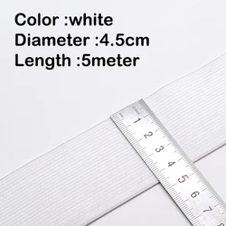 Elastic Band - Heavy Stretch Knit for Sewing and Waistbands (White/Black, 5 Meters, 10 - 60mm Width) (45mm White 5Meter)