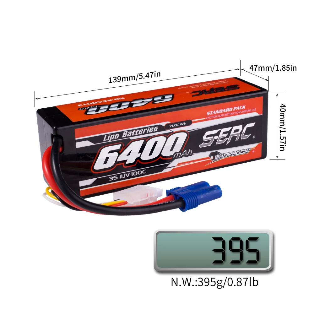 SUNPADOW 2S 3S 4S for Lipo Battery 6400mAh EC5 T Plug 100C for RC Car Plane DJI Truck Tank Buggy Racing Boat Models 4