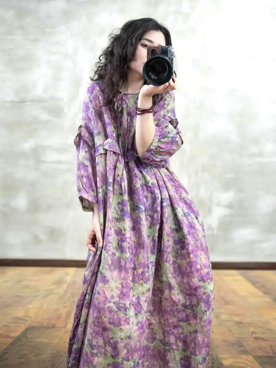 SEASIDE BLOOM WOVEN ANKLE DRESS main image 1
