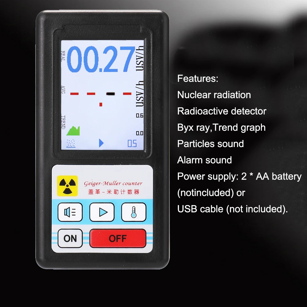 BR-6 Portable Geiger Counter Nuclear Radiation Detector Personal Dosimeter Marble Tester X-Ray Radiation Dosimeter GM Tube Meter