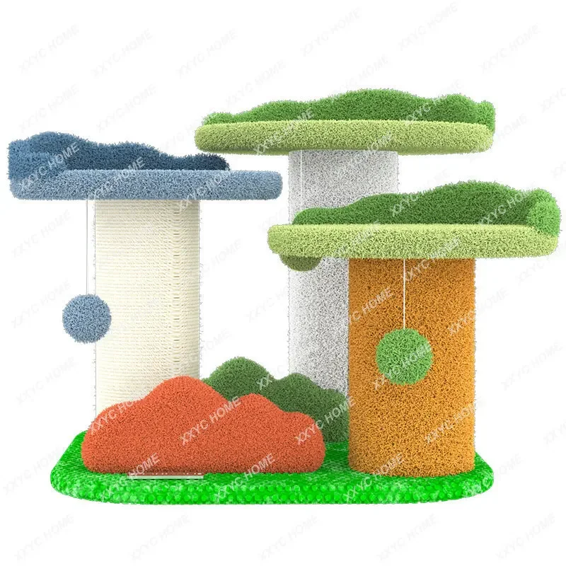 Cat Climbing Frame Cat Litter Tree Integrated Scratch Board Jumping Platform Rack Scratching Pole Young Supplies