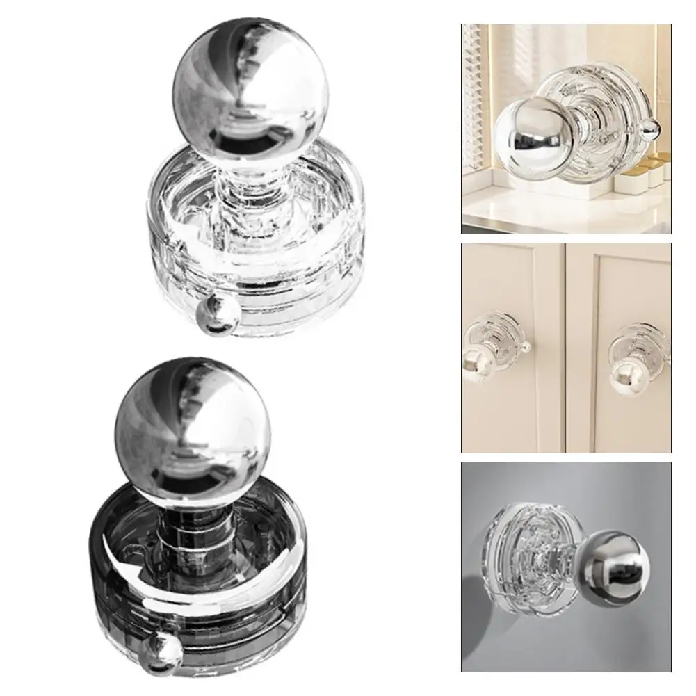 Anti-slip Suction Cup Door Handle No Drilling Shower Handle Plastic Transparent Safe Grip For Bathroom Bathtub Glass Door