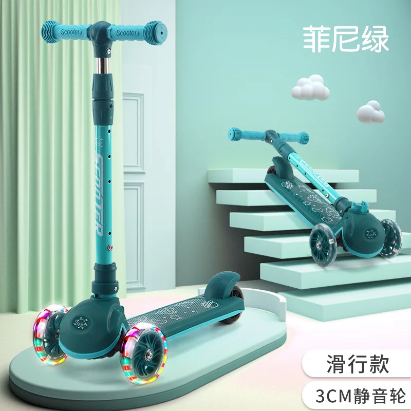 Children's Scooter 2-12 Years Old Can Sit Perambulator Music Three Four-Wheel Scooter Children scooter accessories kick scooter