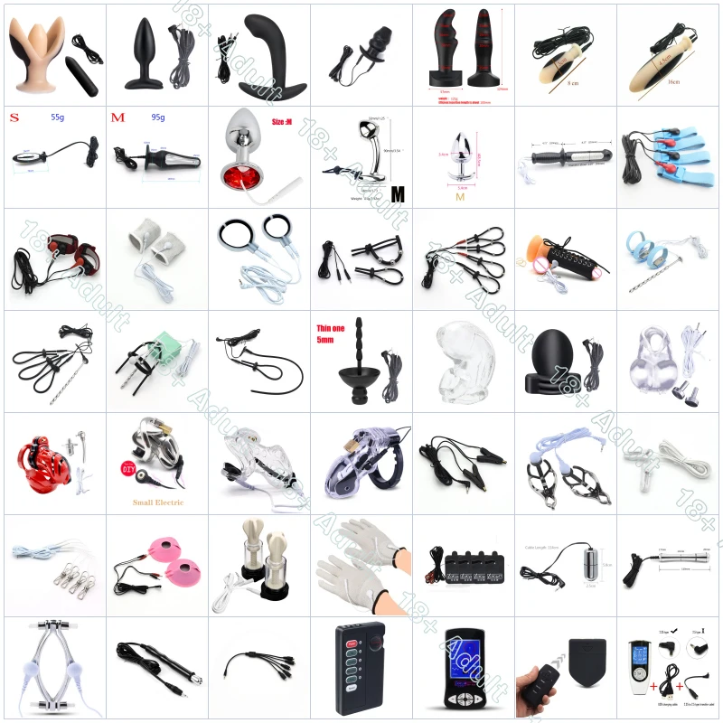 

Electroshock Defensa Estim Electro Electric Shock Penis Plug Cock Rings Chastity Cage Anal Plug Nipple Clamps E-stim Bdsm Toys