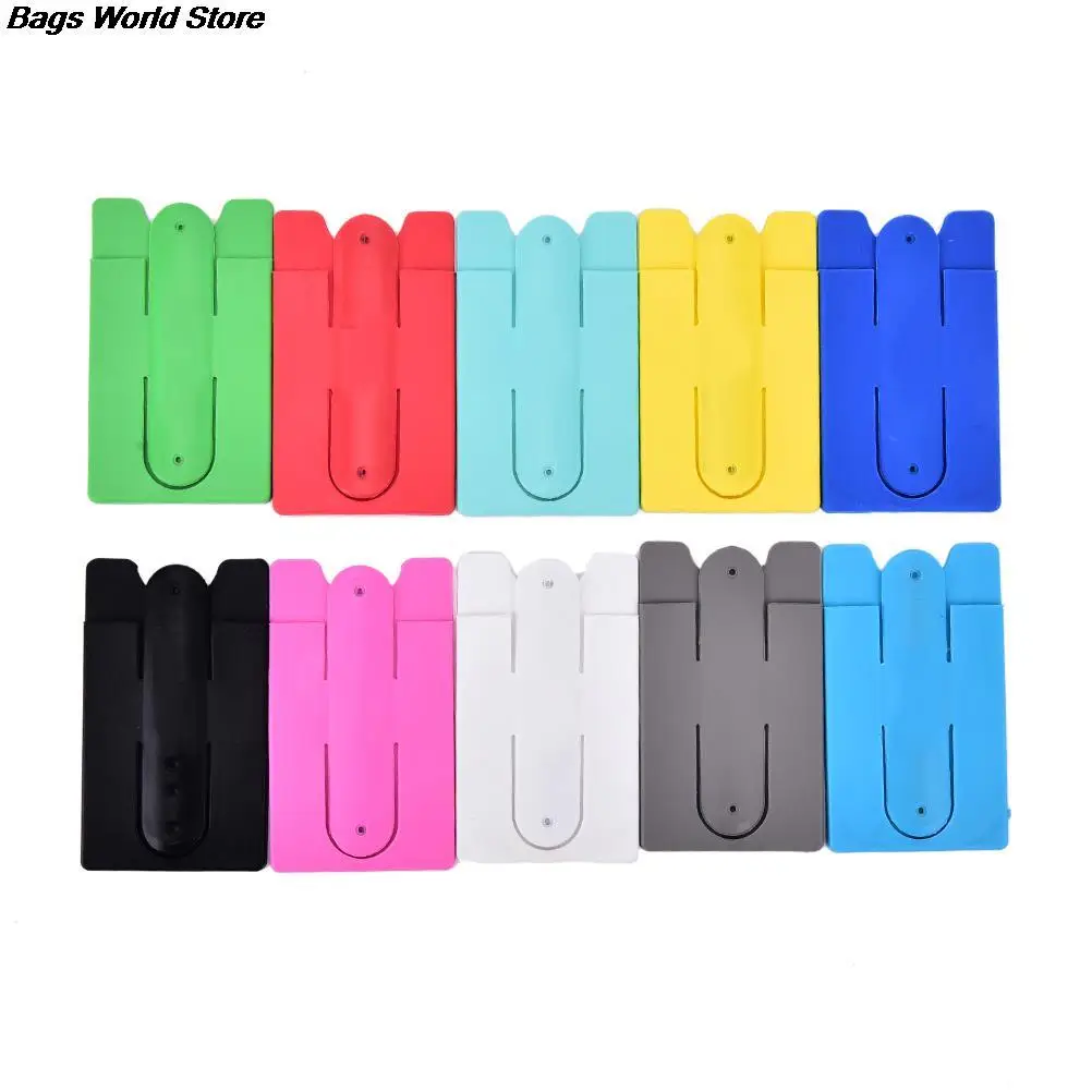 Multi Colors Card Holder Case Pouch For Cell Phone Colorful Card Holder Fashion Adhesive Sticker Back Cover 1pcs