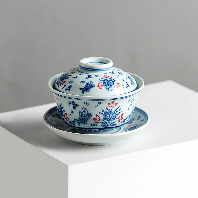 

Чайная посуда Gaiwan Chawan, набор из чаши для супа, китайские кружки кунг-фу, фарфоровая керамическая посуда, лезвие для церемонии, белая акадама