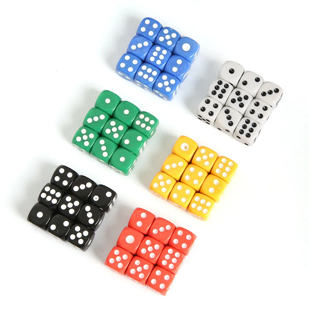 D6 Number Dice Game Dice Dice Set Acrylic Dice 10PCS/Lot For Bar Pub Club Party Board Family Game KTV Entertainment 14mm Multi Color High Quality Drinking Tool