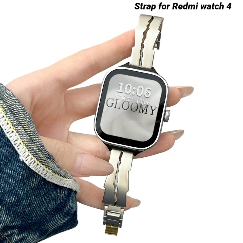 

Металлический ремешок для Redmi watch 4, браслет из нержавеющей стали, спортивный ремешок для Redmi watch 4, женские, мужские наручные Смарт-часы, аксессуары