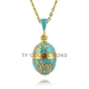YAFFIL 2025 Fashion Necklace and Pendant Enamel Handmade Jewelry Brass Vintage Egg Pendant Charm Crystal Rhinestone Girl Gift 2