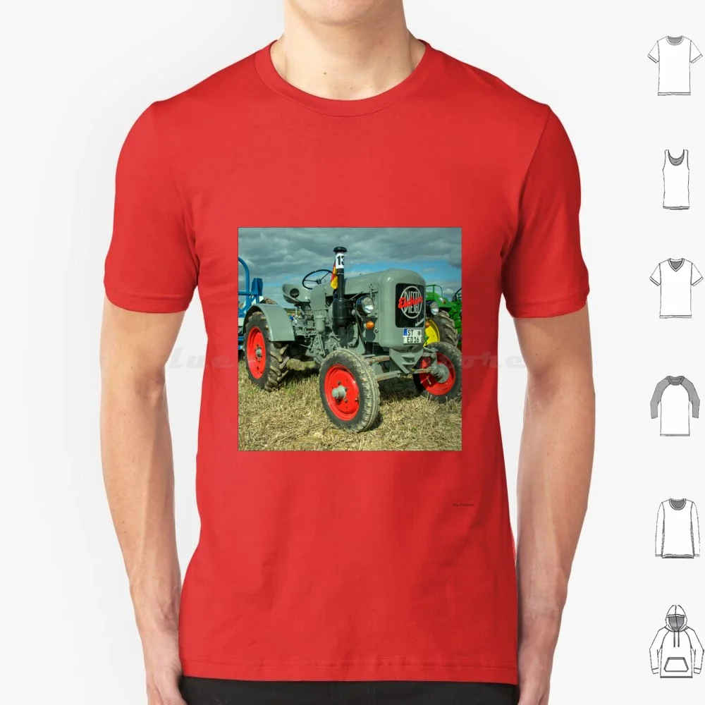 Eicher Tractor T Shirt Big Size 100% Cotone Eicher Vintage Classic Tractor Grey Red Machine Farm Machinery Farming Cameron Steam