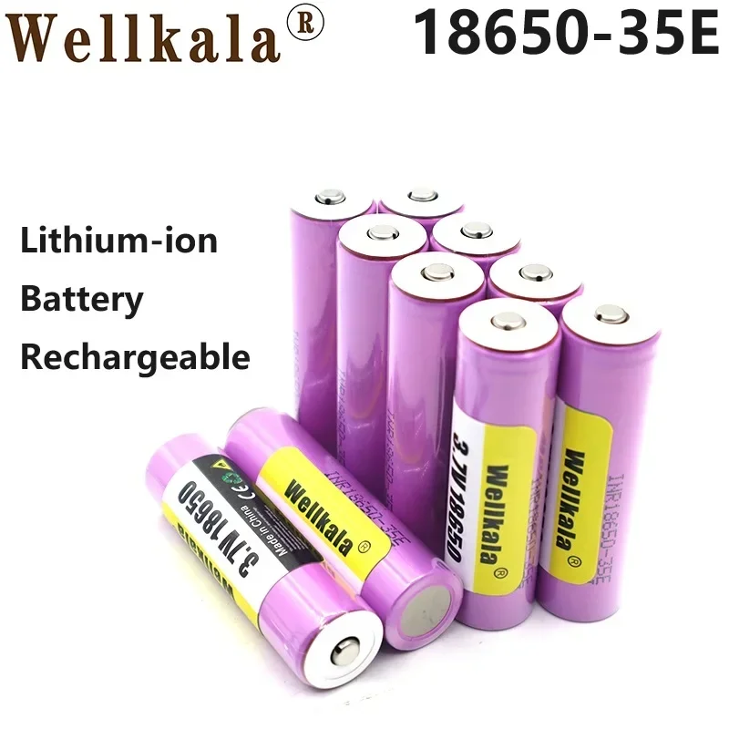 

Aviation Arrival 18650 35E Battery 30A Discharge Li-ion 3.7V Rechargeable with Charger Pointed Tip for Flashlights, Radios,Etc